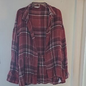 American Eagle Outfitters Red Plaid Shirt